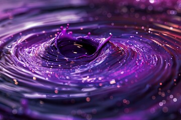A macro shot of a vibrant purple liquid creating a ripple, capturing the dynamic movement and the play of light and color, perfect for abstract art.

