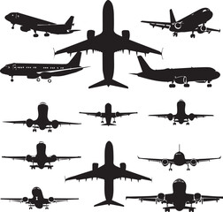 Air Plane    Black and White vector Design