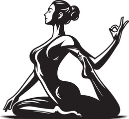 yoga silhouette vector
