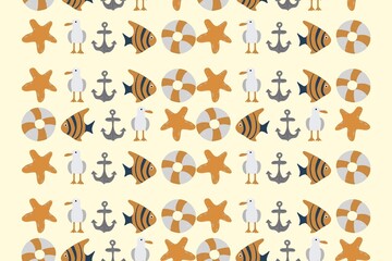 Illustration pattern marine theme