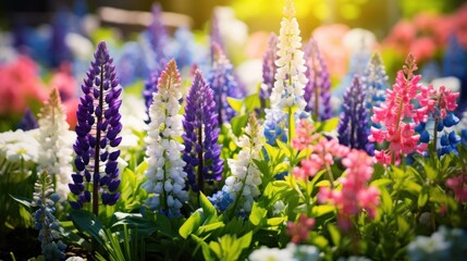 Obraz premium spring garden teeming with life, 