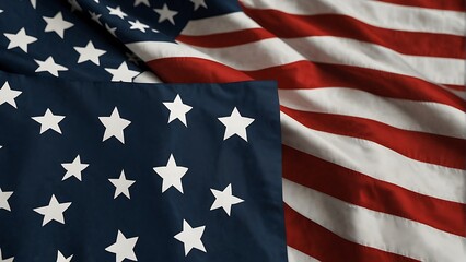 Obraz premium American flag background Minimalistic USA Flag: Independence Day Banner