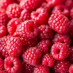 Background with freshly picked ripe raspberries. Locally grown summer delicious, tasty and healthy berries
