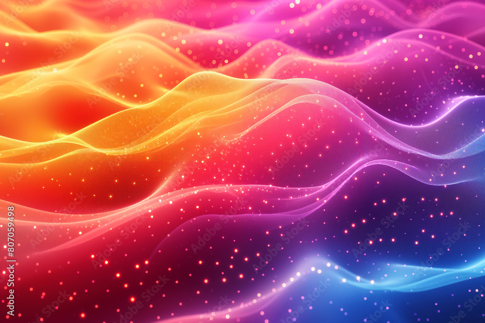 Wall mural data waves. modern neon abstract backdrop. virtual cyberspace. gradient background. dynamic waves. t