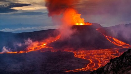 Fototapeta na wymiar 火山噴火