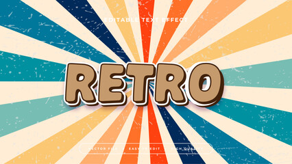 Colorful retro 3d editable text effect - font style