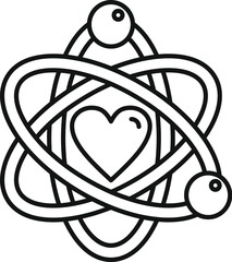 Love charity atom icon outline vector. Care support. Hope volunteer