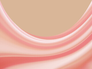 Curtain light brown wave and soft shadow. frabic shapes curve designs. abstract backround on isolated. 