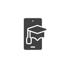 Mobile Education vector icon
