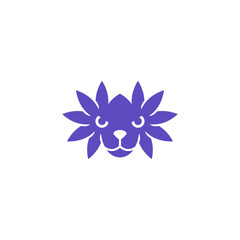 Fototapeta premium Flower dog head logo design.