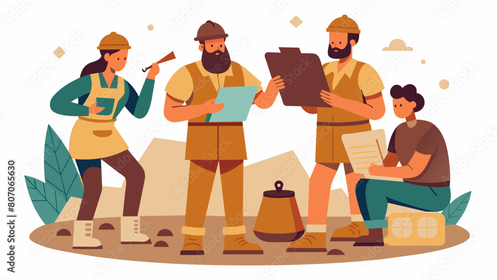Poster the archaeological team heavily documents each artifact found creating a detailed timeline of the la
