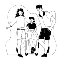 Here’s a glyph illustration of family travelling 