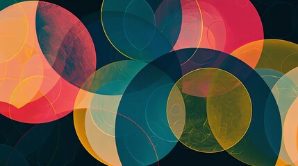 minimalist composition with overlapping circles and intergalactic hues
