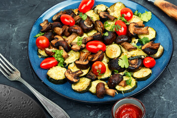 Tasty baked vegetables, healthy food.