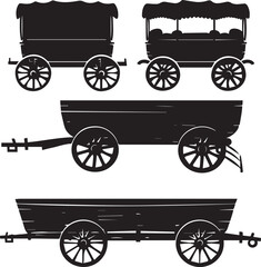 Fototapeta premium A Collection of silhouette baby carriage car vector illustration