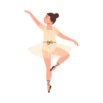 Child ballerina in dance pose vector illustration