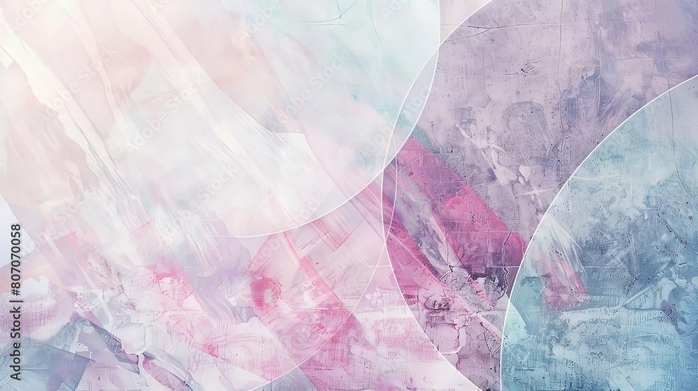 Poster minimalist composition with geometric patterns and ethereal hues
