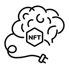 Trendy linear icon depicting mind power 