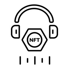 Premium linear style icon of nft music 