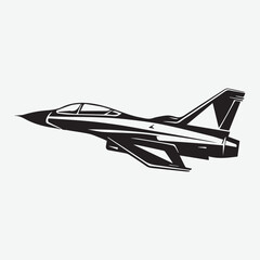 Fototapeta na wymiar Fighter Plane Vector Clipart Element Design Black Color Future Sniper Scope