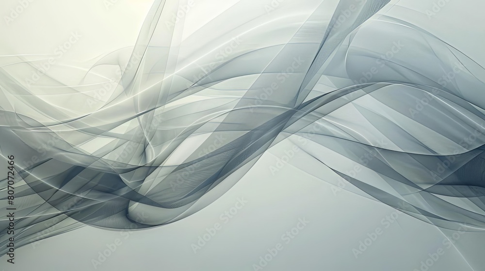 Poster minimalist composition with intersecting lines and ethereal shades of grey and white