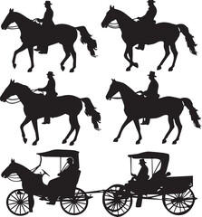 Set of Silhouette Horse Vector design. Black Horse vector collection