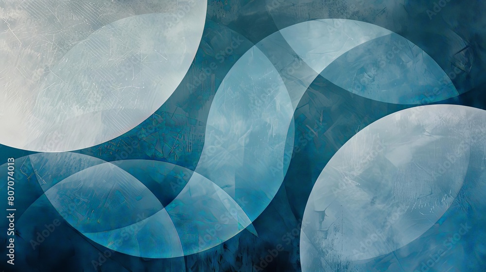 Poster minimalist composition with overlapping circles and celestial hues