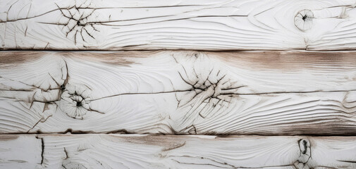 White wood texture with cracks, antique wooden detail, decorated and painted