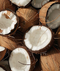 Coconuts close-up background