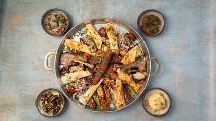 Grilled Lula kebab on skewers with spices. Turkish Kebab