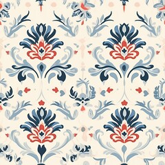  seamless pattern with round frame with flowers