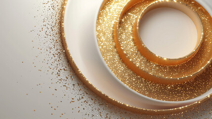 Abstract background with luxury gold circle color. Generative ai