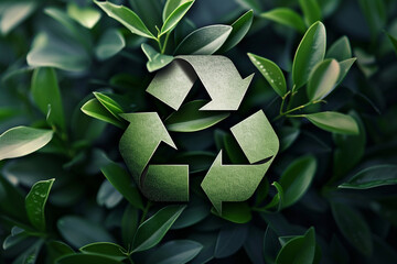 An eco-friendly logo design incorporating symbolic elements of recycling and sustainability,