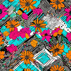 seamless pattern with flowers