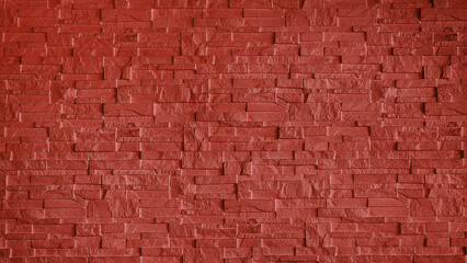 abstract stone cladding wall made of regular bright red bricks. abstract wall panels for...