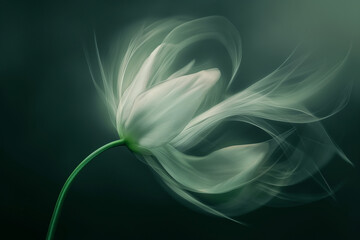 Naklejka premium Abstract flower, black and white illustration. Illustration for design, artists.