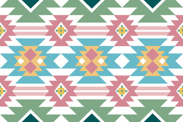 Navajo tribal vector seamless pattern. Native American ornament. Ethnic South Western decor style. Boho geometric ornament. Vector seamless pattern. Mexican blanket, rug. Woven carpet illustration.