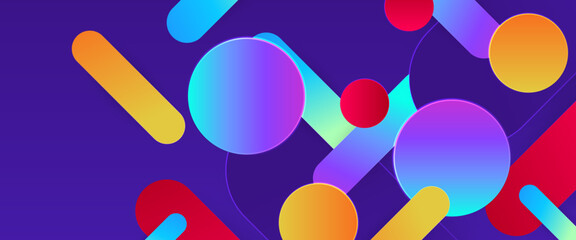 Colorful modern and simple gradient abstract banner art vector with geometric shapes. For background presentation, background, wallpaper, banner, brochure, web layout, and cover