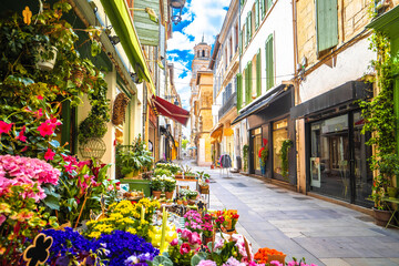 City of Arles colorful flower street view