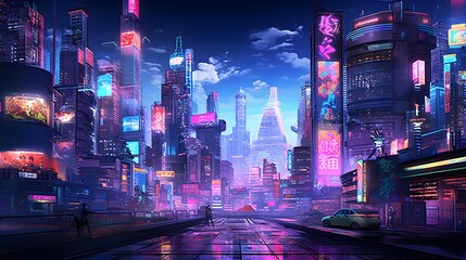Modern city at night. 3d rendering, 3d illustration.