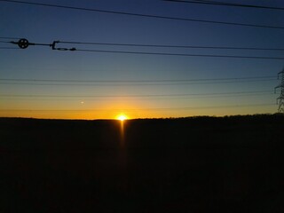 Sunset from train view