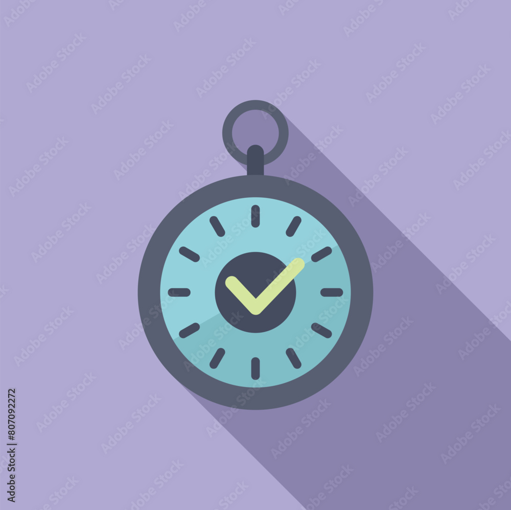 Poster classic stopwatch duration icon flat vector. clock event. timer schedule