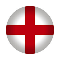 Round English flag icon, vector illustration. Isolated 3D England flag button.