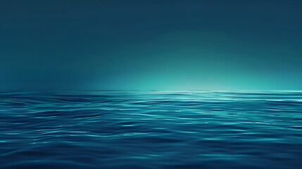 A blue ocean with a horizon in the background