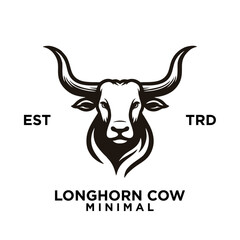 Longhorn cow simple flat logo icon design