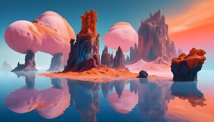 A surreal dreamscape with floating islands and sur upscaled 15