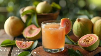 fresh guava Juice with guava fruit