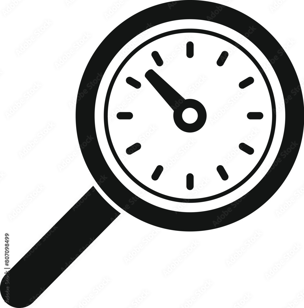 Poster search time duration icon simple vector. fixed event. find online term