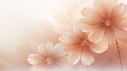Obraz premium Soft gradient background with delicate floral elements