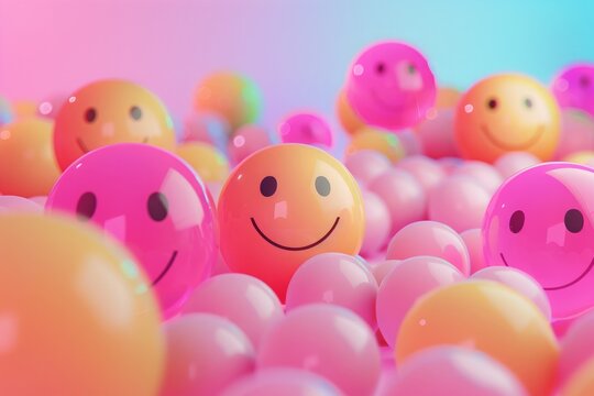 Colorful Smiley Face Balls